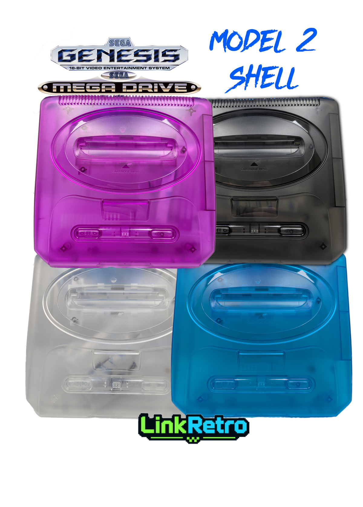 LinkRetro Sega Genesis / Mega Drive 2 Replacement Shell