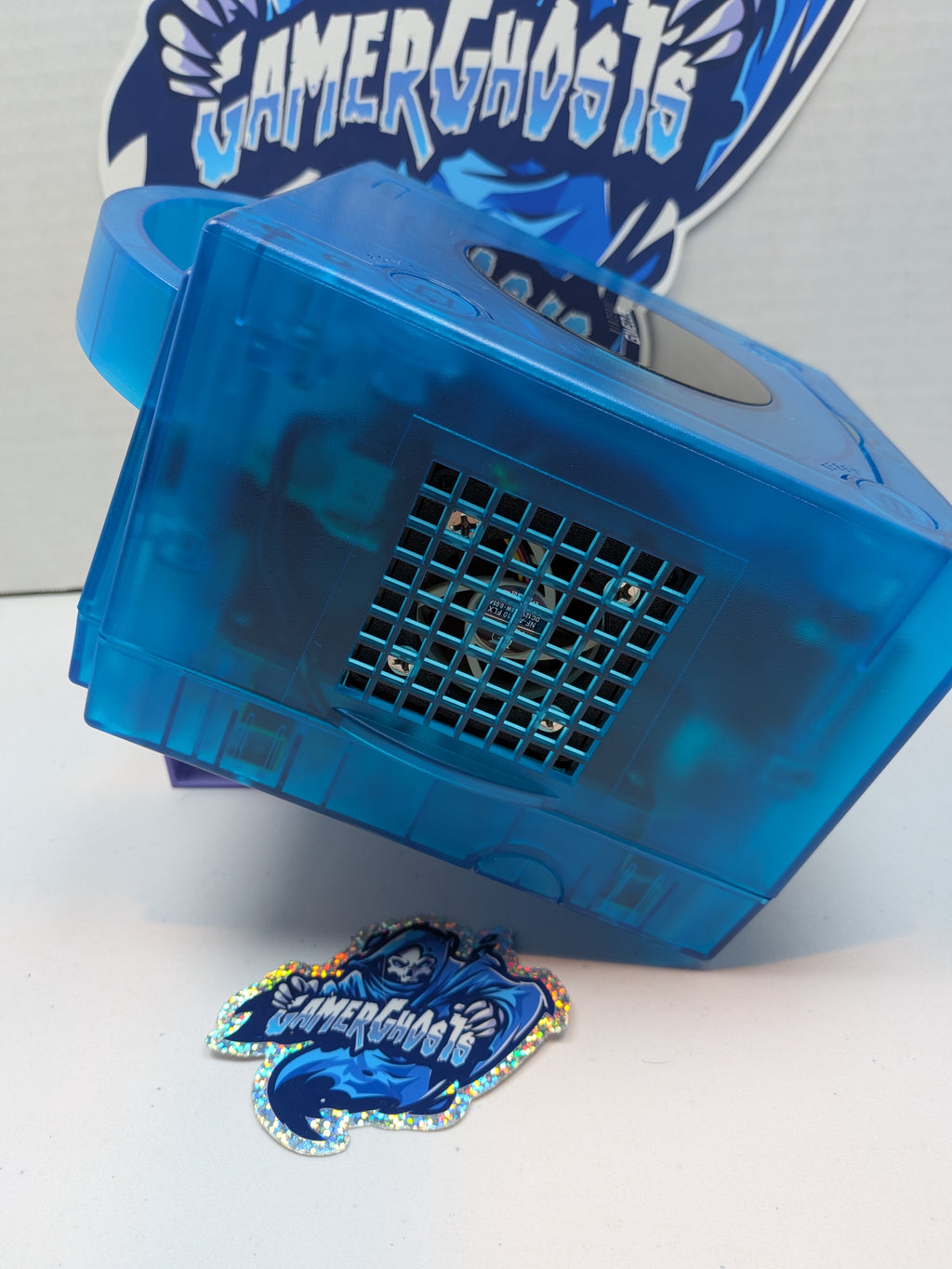 Nintendo Gamecube - Sky Blue - HDMI + Noctua Fan Mod + GCLoader + RGB LEDs