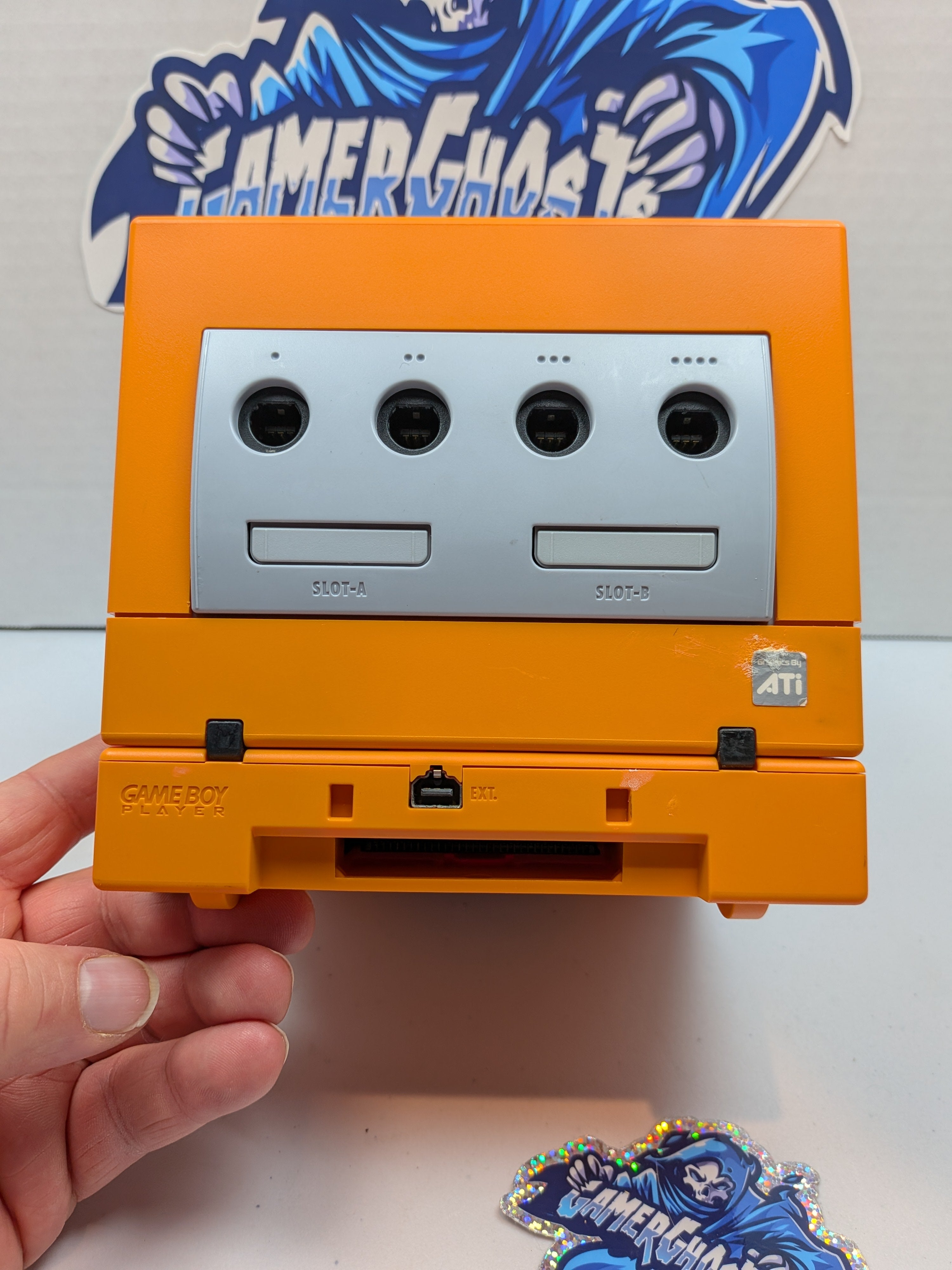 Nintendo Gamecube + GB Player - Spice / Orange - HDMI + Fan Mod + KunaiGC IPL + Drive Delete + RGB LEDs (Copy)