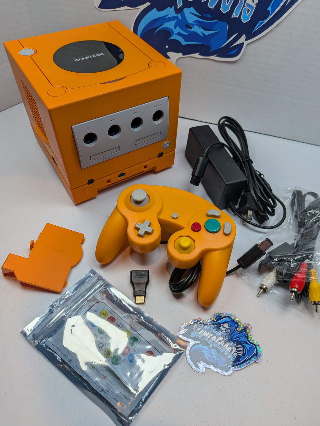 Nintendo Gamecube + GB Player - Spice / Orange - HDMI + Fan Mod + KunaiGC IPL + Drive Delete + RGB LEDs (Copy)