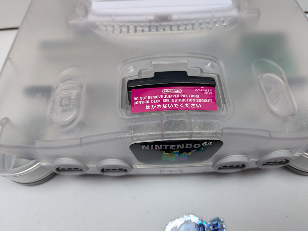 Nintendo 64 N64 Console - Crystal Clear Transparent White + RGB (Deblur/IGR) Mod