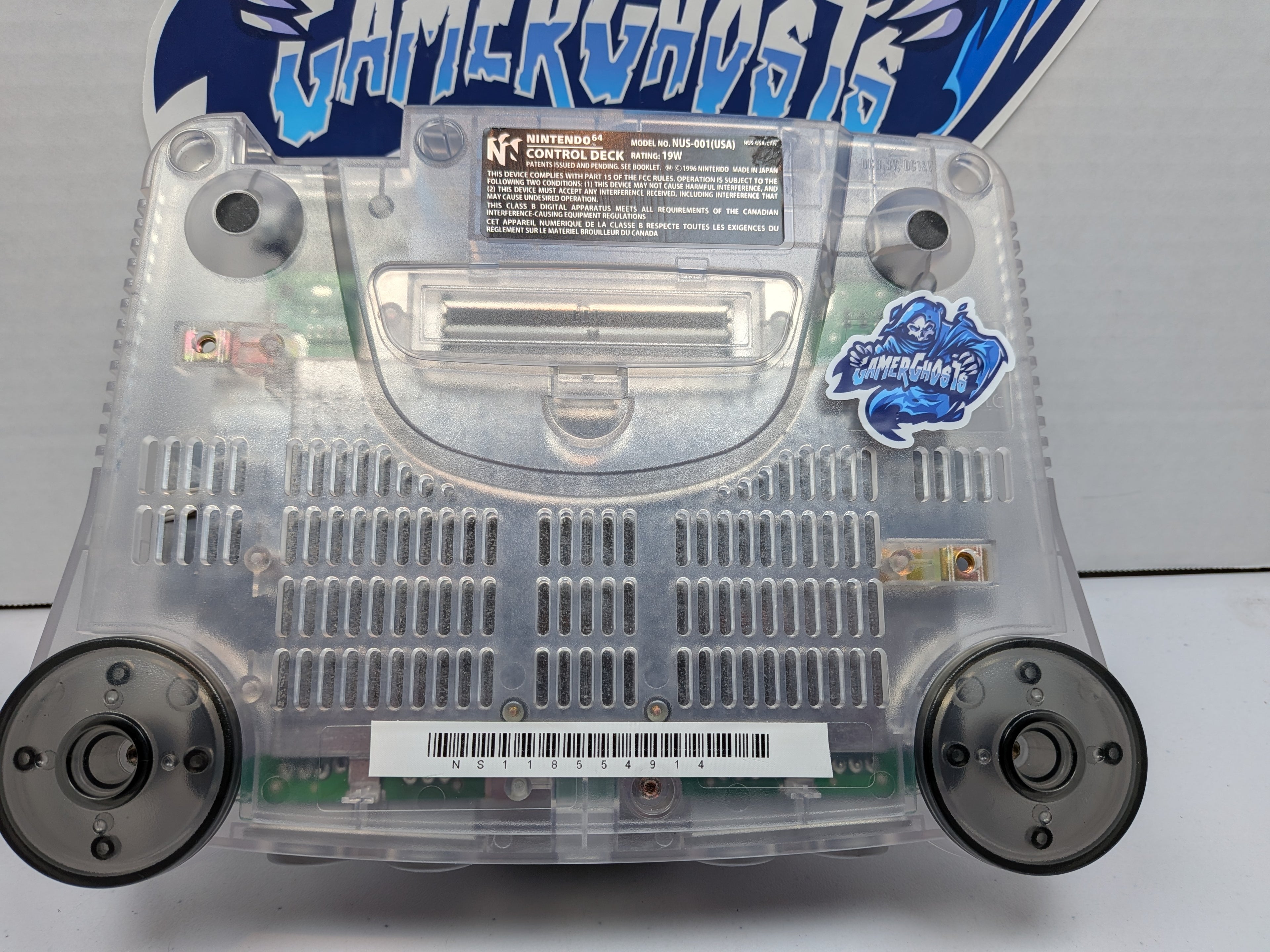 Nintendo 64 N64 Console - Crystal Clear Transparent White + RGB (Deblur/IGR) Mod