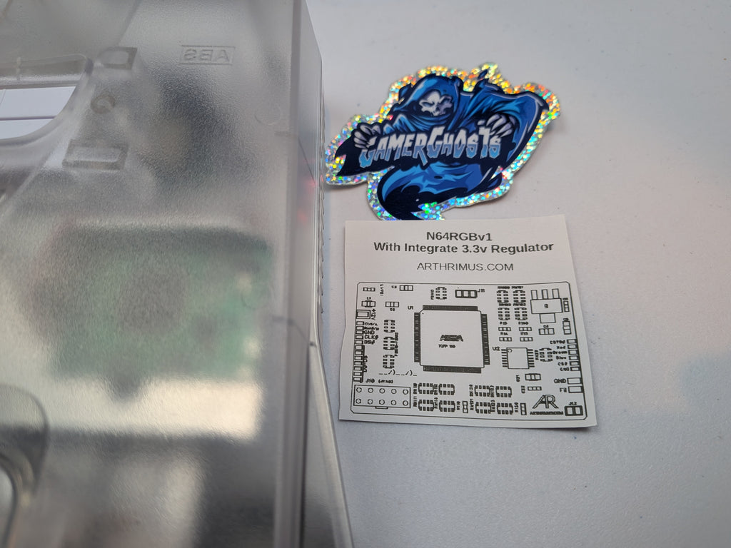 Nintendo 64 N64 Console - Crystal Clear Transparent White + RGB (Deblur/IGR) Mod