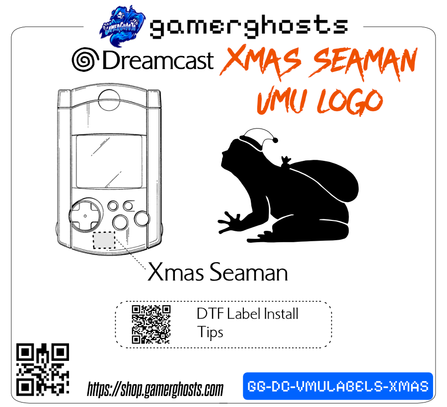 Sega Dreamcast Xmas Seaman VMU Label / Decal / Sticker