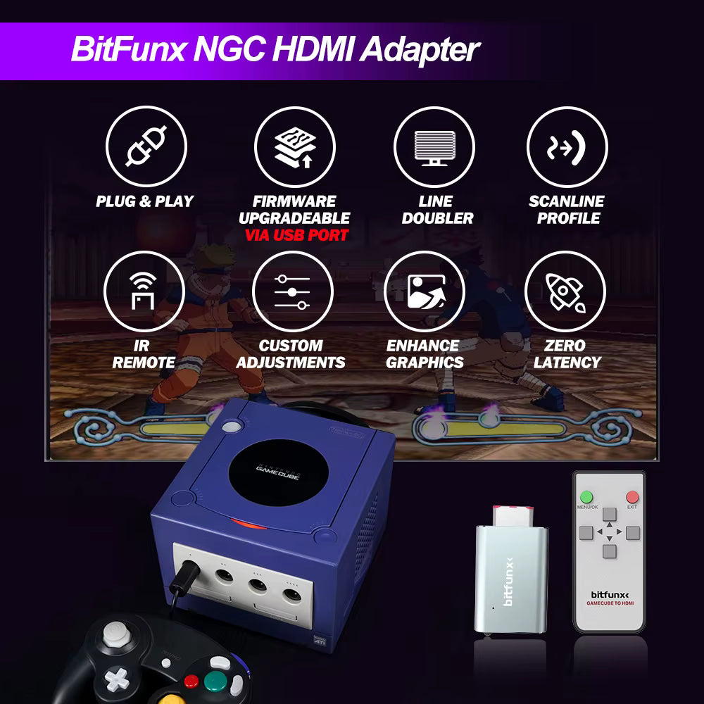 Nintendo Gamecube DOL-001 Digital Video to HDMI Adapter - GCVideo 3.1 (Bitfunx)