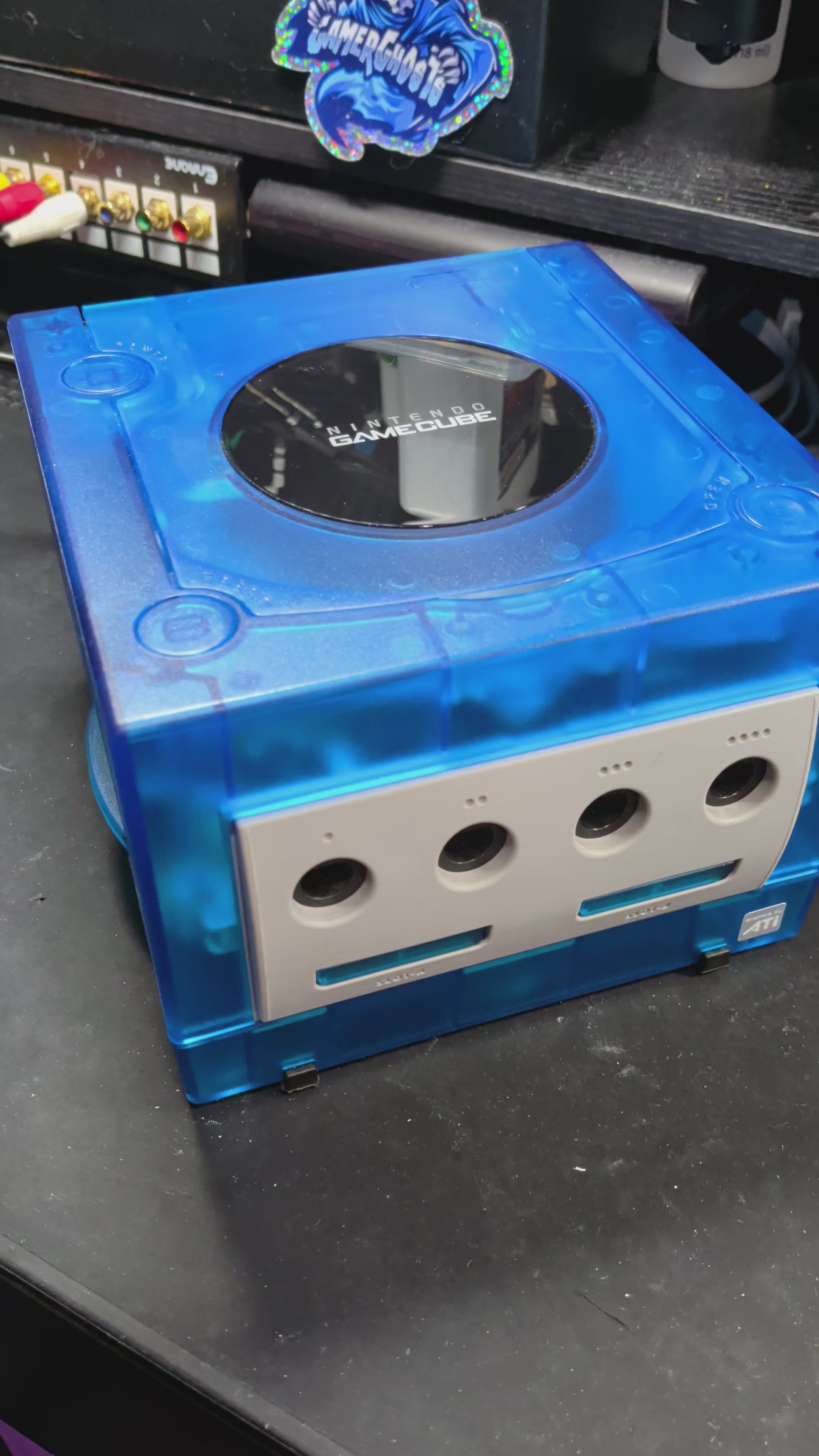 Nintendo Gamecube - Sky Blue - HDMI + Noctua Fan Mod + GCLoader + RGB LEDs