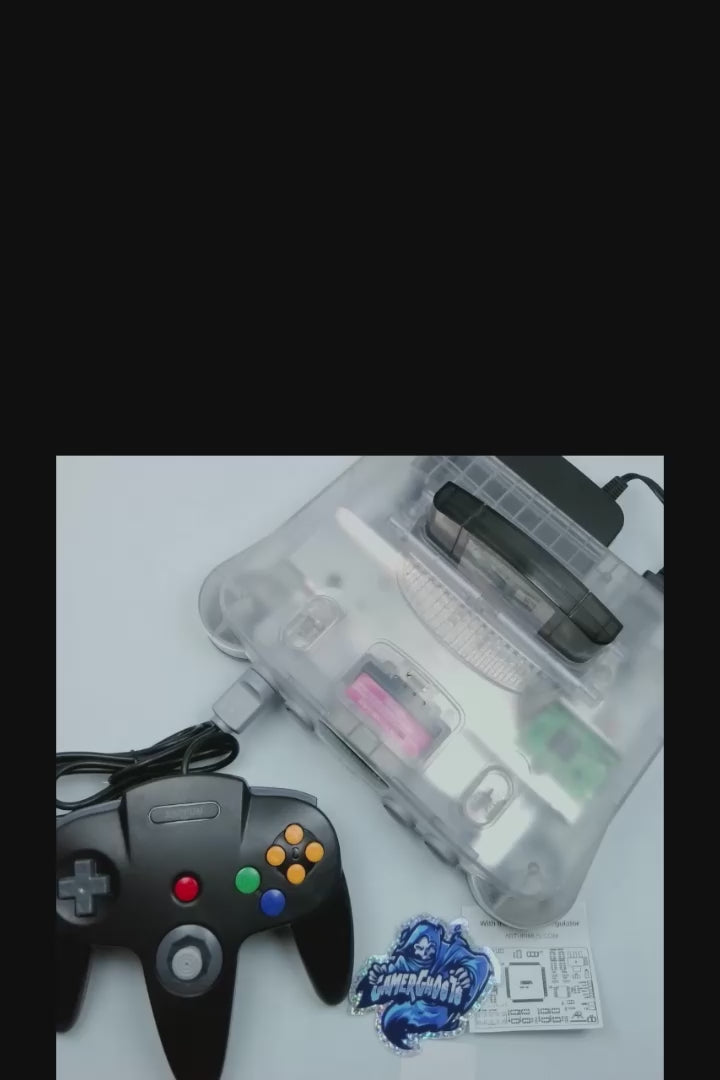 Nintendo 64 N64 Console - Crystal Clear Transparent White + RGB (Deblur/IGR) Mod