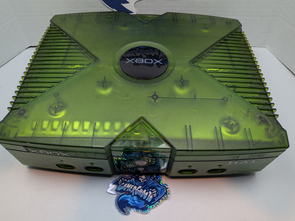 Halo Green Special Edition Original Xbox Console w/ Two Matching Controllers
