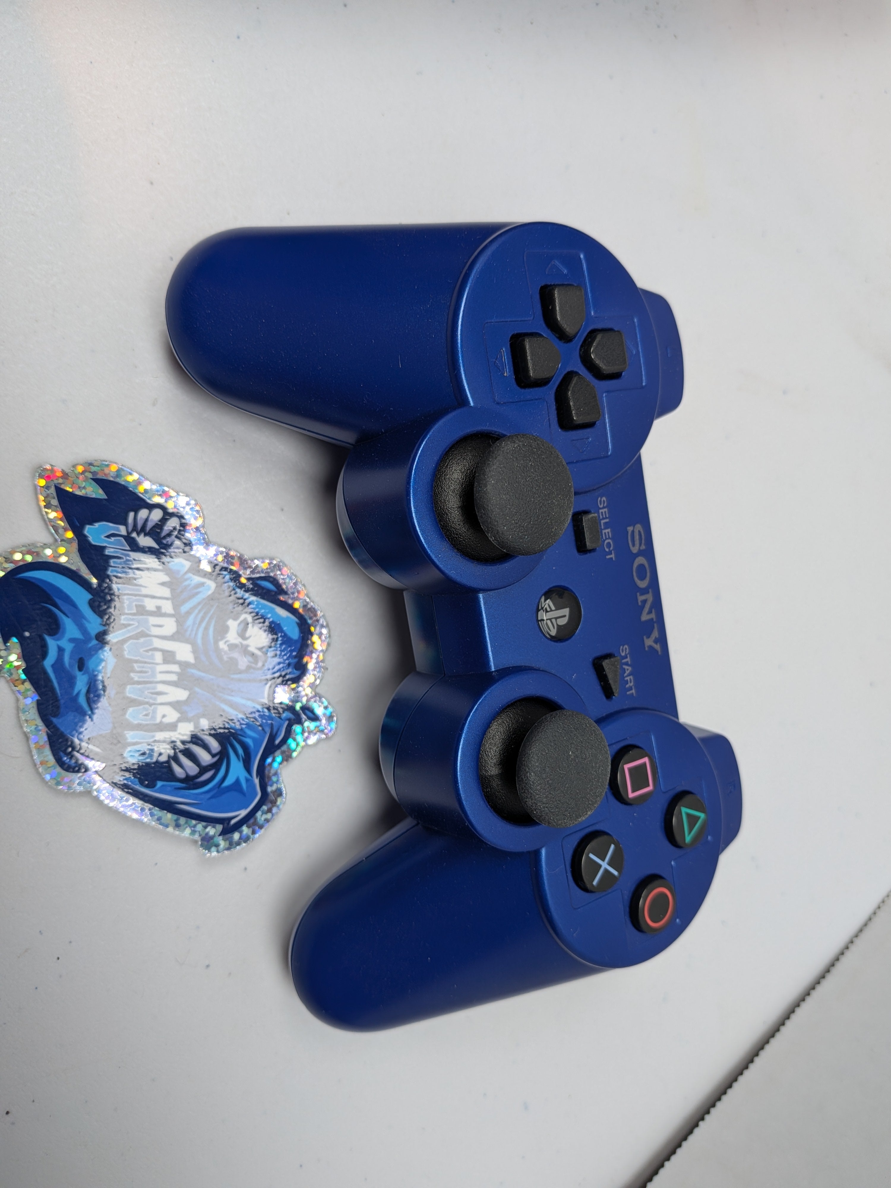 Sony PlayStation 3 PS3 Super Slim Console - Azure / Black w/Blue Controller + Power