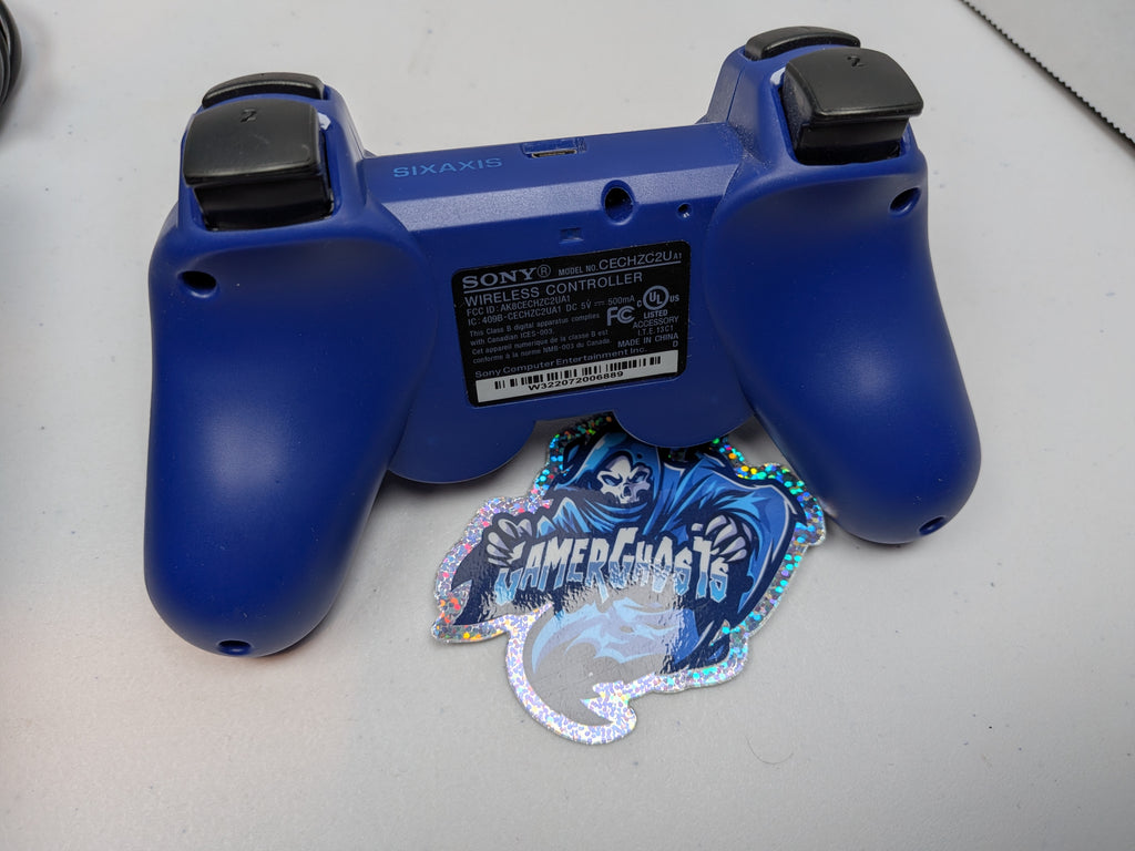 Sony PlayStation 3 PS3 Slim Console - w/Blue Controller + Power