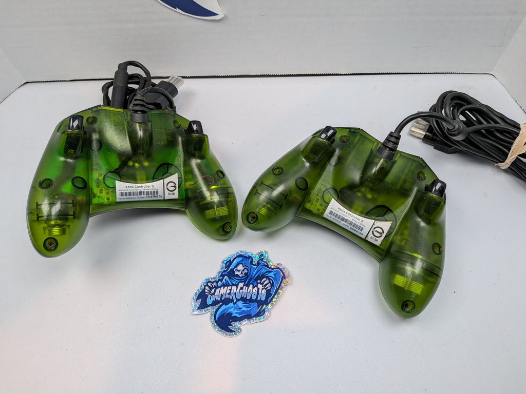Halo Green Special Edition Original Xbox Console w/ Two Matching Controllers