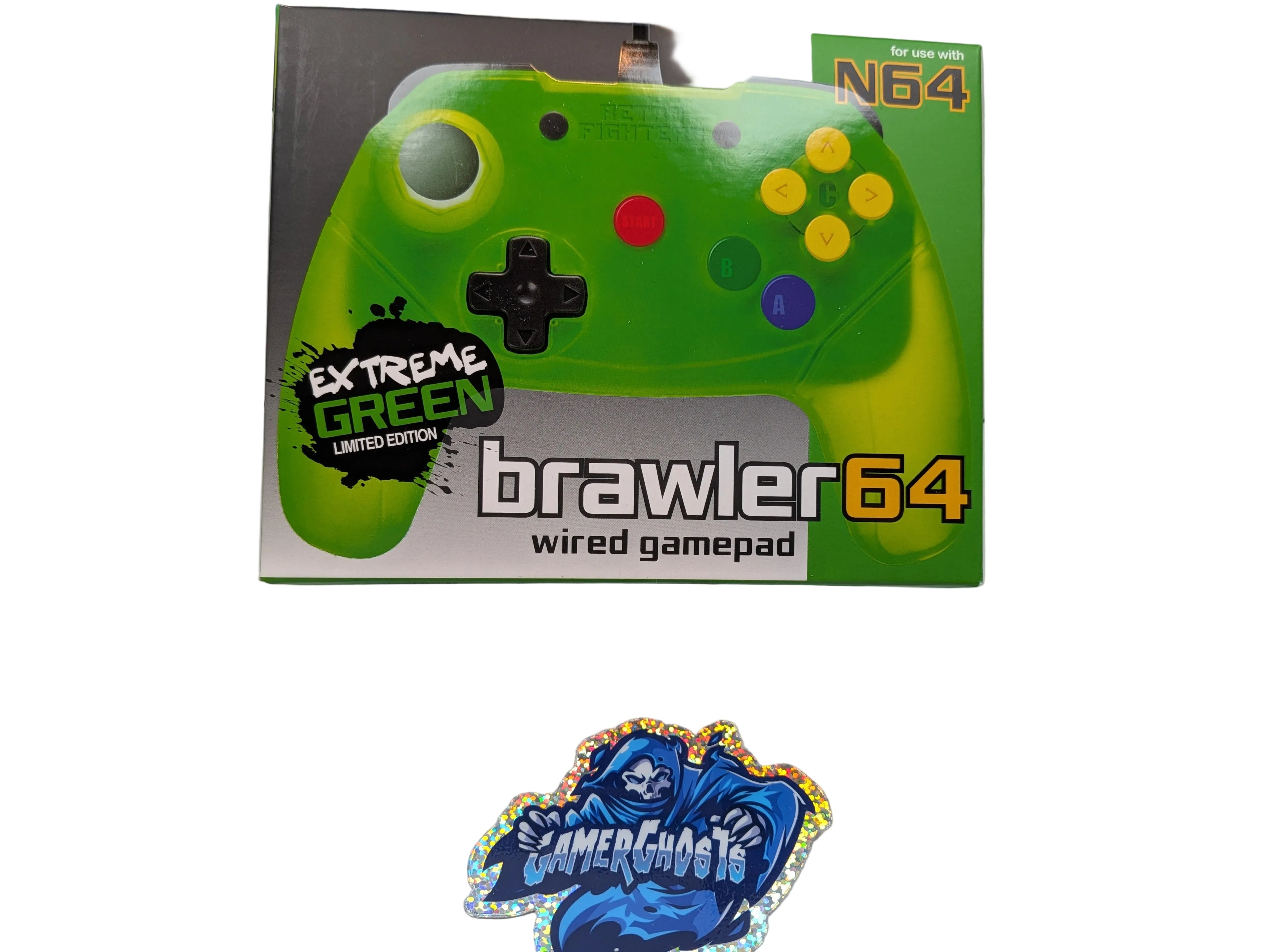 Brawler 64 Wired N64 Controller - Extreme Green