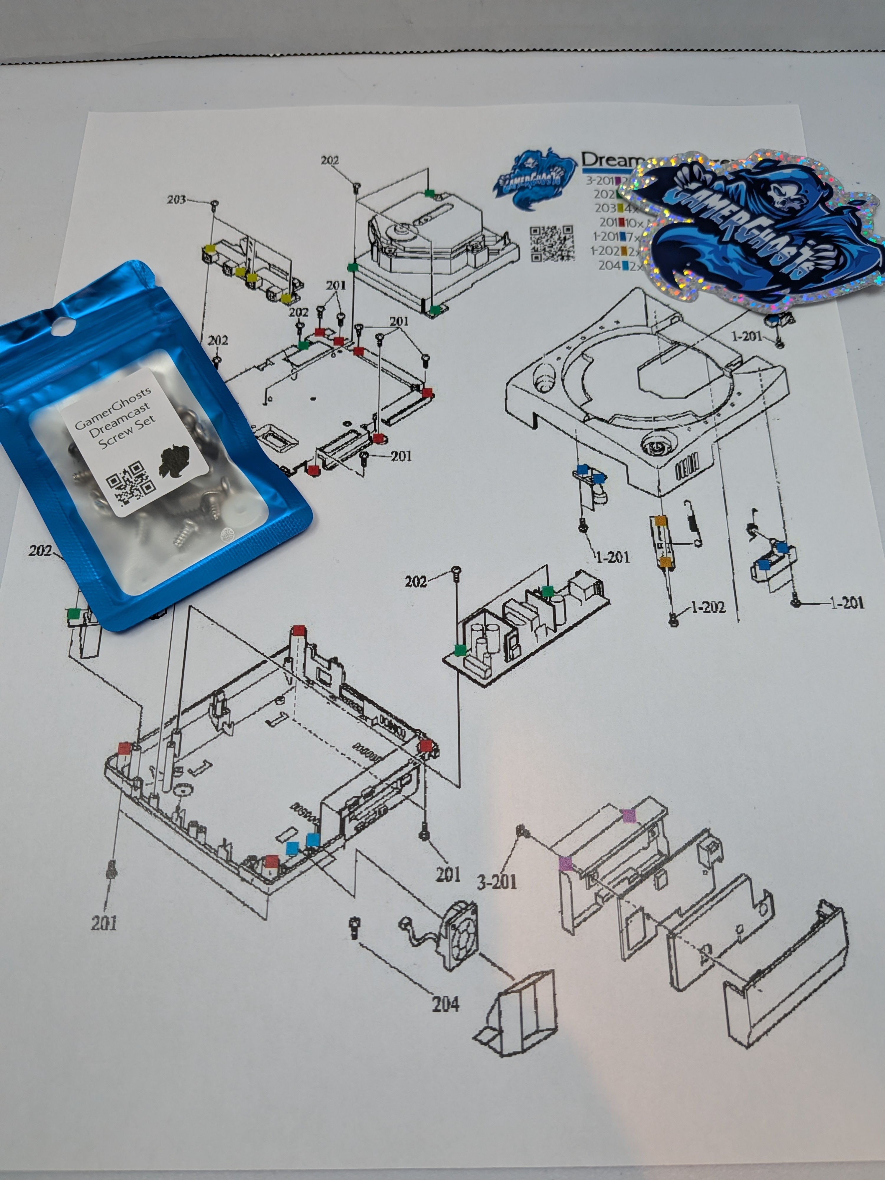 Sega Dreamcast - Complete New Screw Set