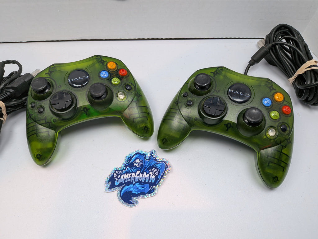 Halo Green Special Edition Original Xbox Console w/ Two Matching Controllers